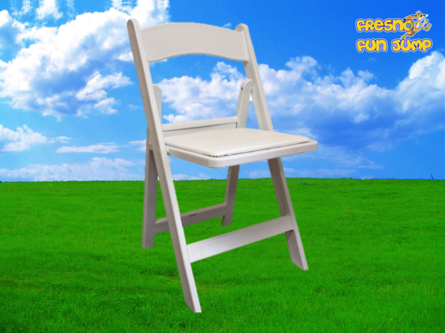 White Resin - Folding Chair w/ Padded Seat White Resin - Folding Chair w/ Padded Seat